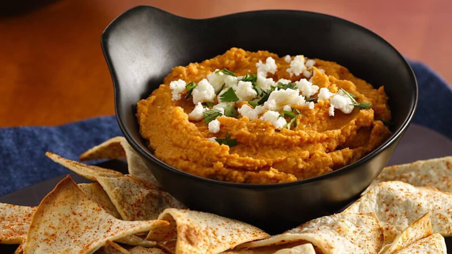 Taco Hummus and Tortilla Chips